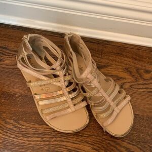 Olive and Edie Strappy Iridescent and Gold Sandals
